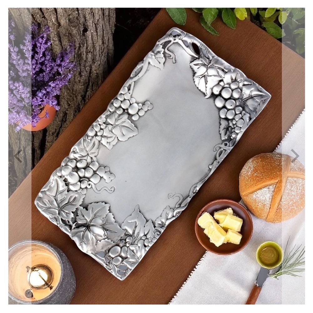 Arthur Court Grape Collection Silver Bread Tray